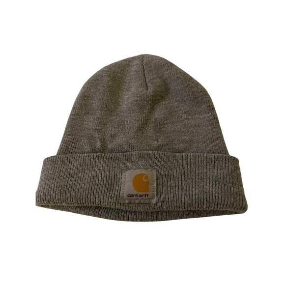 Carhartt Beanie Hat Cap Adult Grey Logo Made In USA - Picture 1 of 4